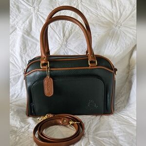 Chic Black and Brown Leather Satchel